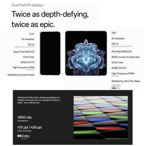  OnePlus Open 5G EU Version, 16 Go + 512 Go, lecteur d'empreintes digitales latéral, 7,82 pouces + 6,31 pouces OxygenOS 13.2 Android 13 Qualcomm Snapdragon 8 Gen 2 Octa Core, NFC, réseau : 5G (vert) SO442G1455-017